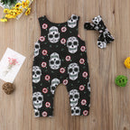 Skull Floral Baby Romper Set