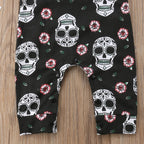 Skull Floral Baby Romper Set