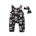 Skull Floral Baby Romper Set