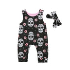 Skull Floral Baby Romper Set