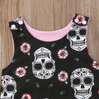 Skull Floral Baby Romper Set