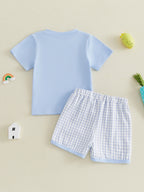 Easter Tee & Plaid Shorts Set