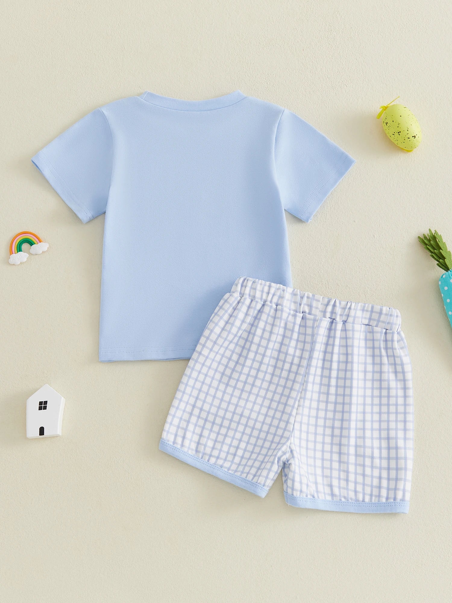 Easter Tee & Plaid Shorts Set