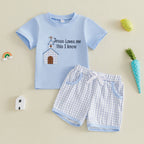 Easter Tee & Plaid Shorts Set