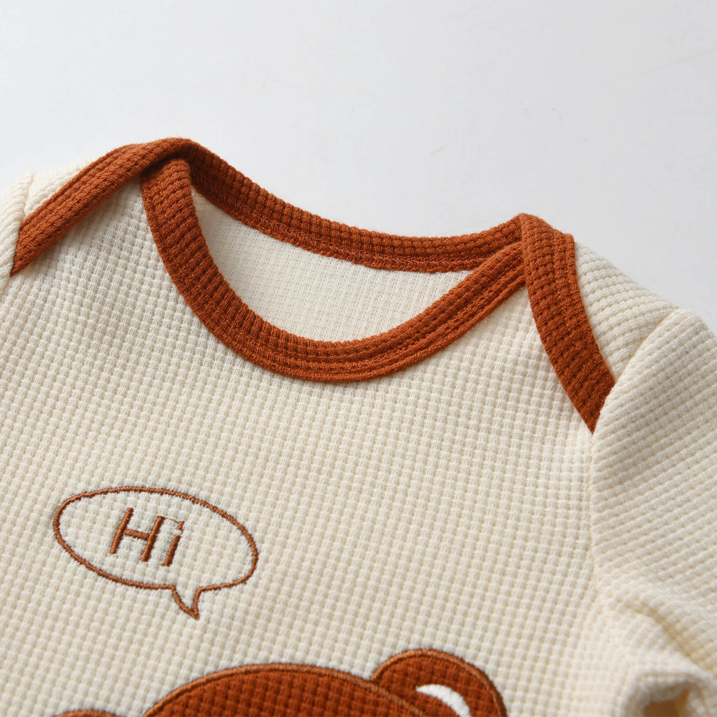Bear Print Baby Romper Set