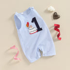 Cake Embroidery Baby Overalls