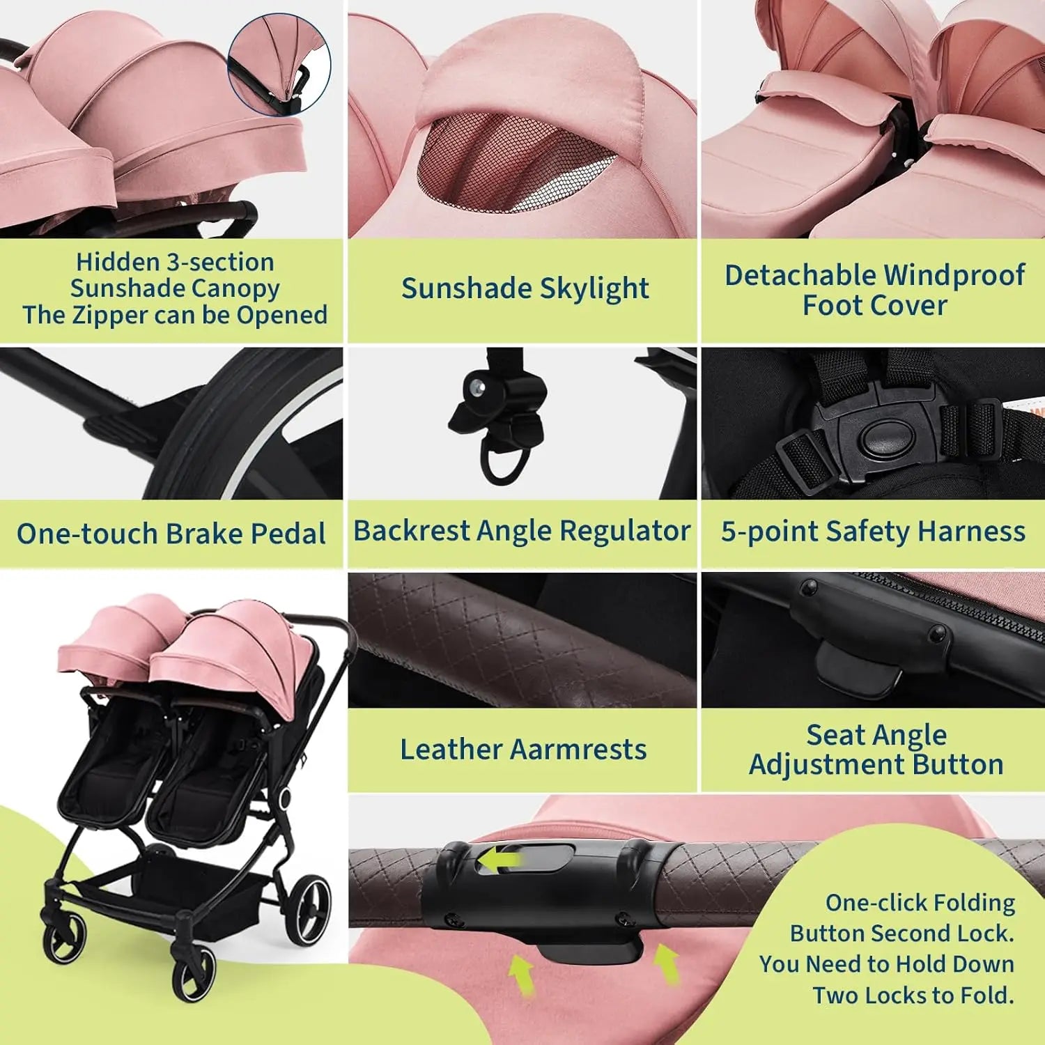 Twin Double Travel Stroller