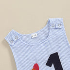 Cake Embroidery Baby Overalls