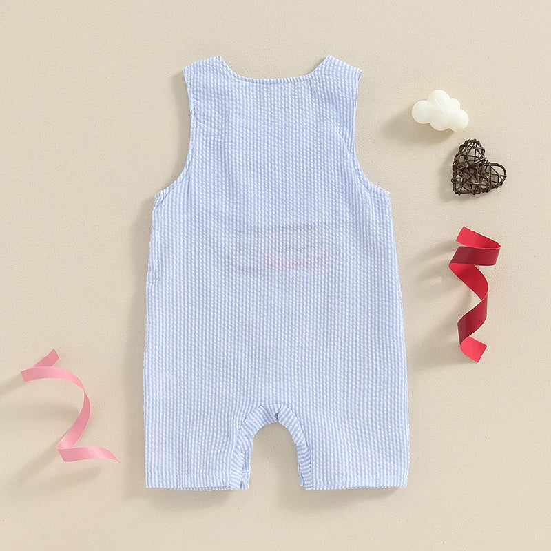 Cake Embroidery Baby Overalls