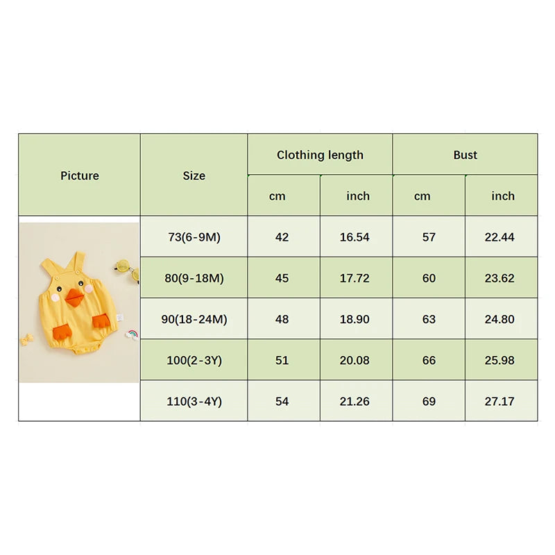 Duck Overall Baby Romper