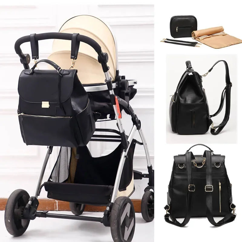 PU Leather Diaper Organizer Bag