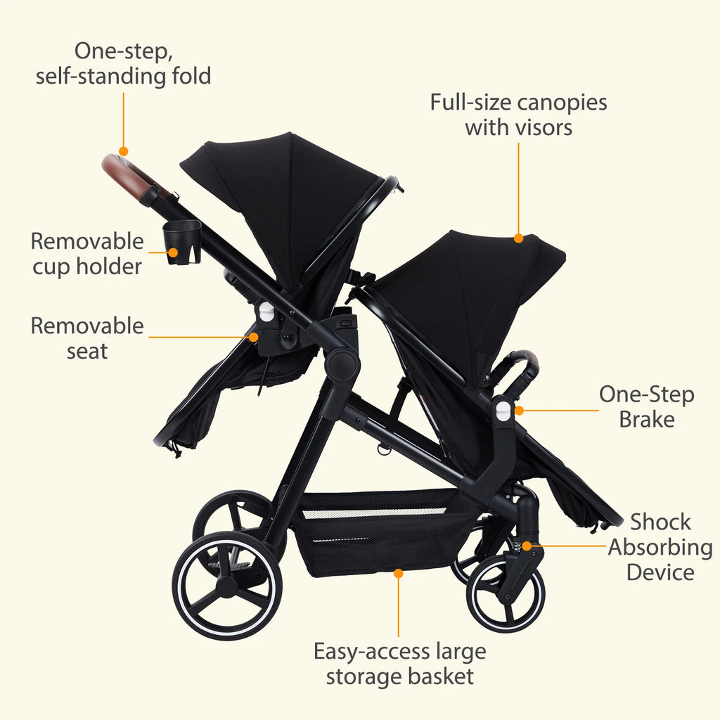Double Tandem Baby Stroller