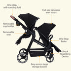 Double Tandem Baby Stroller