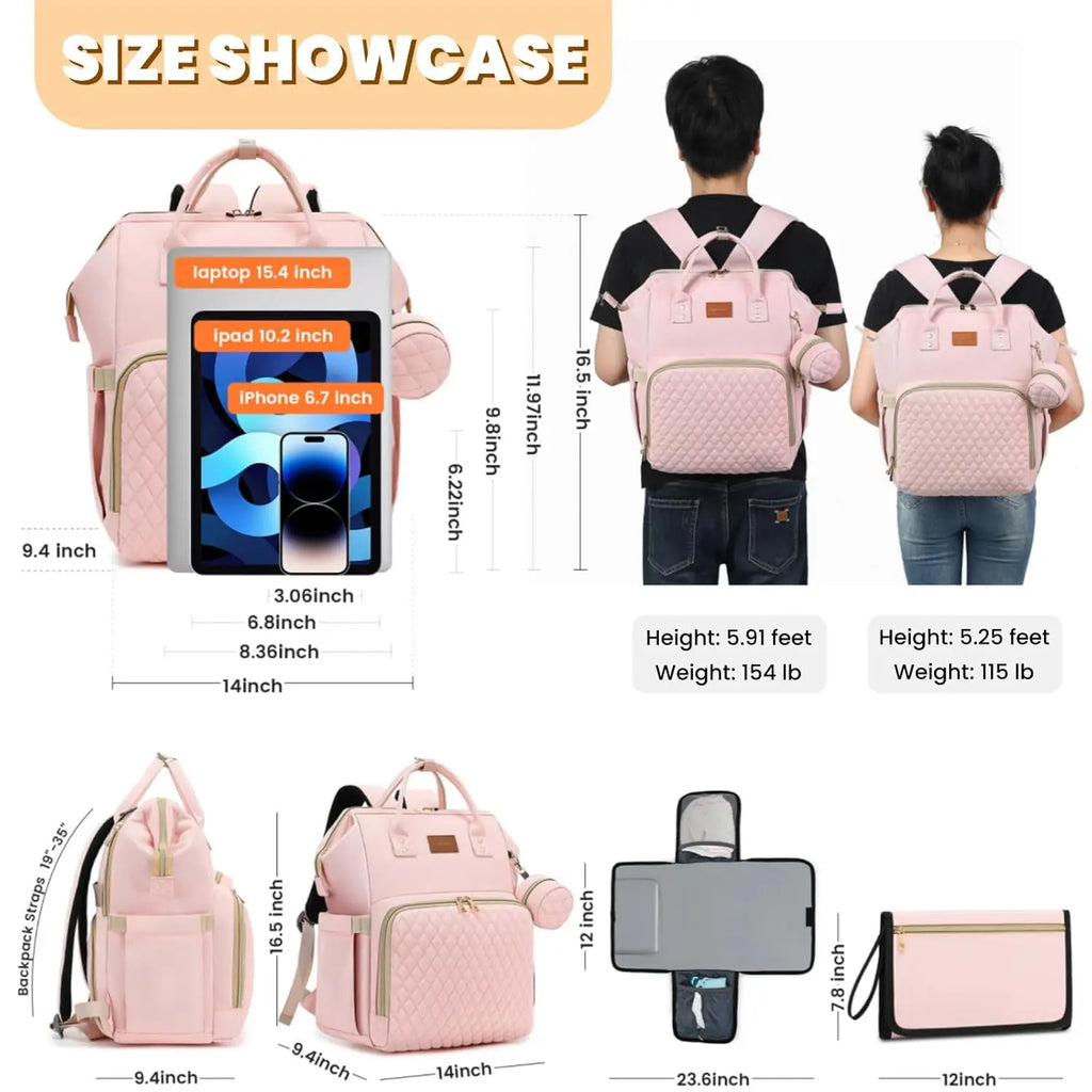 Pink 35L Diaper Backpack