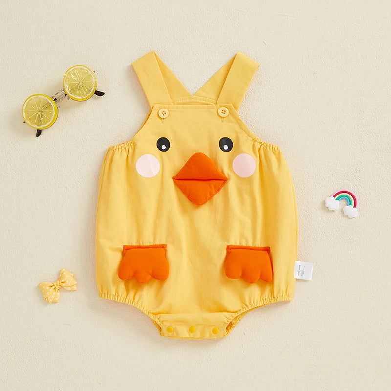 Duck Overall Baby Romper