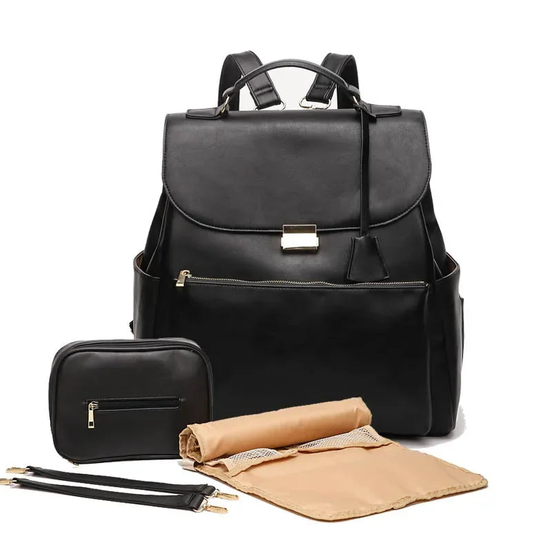 PU Leather Diaper Organizer Bag