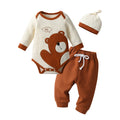 Bear Print Baby Romper Set
