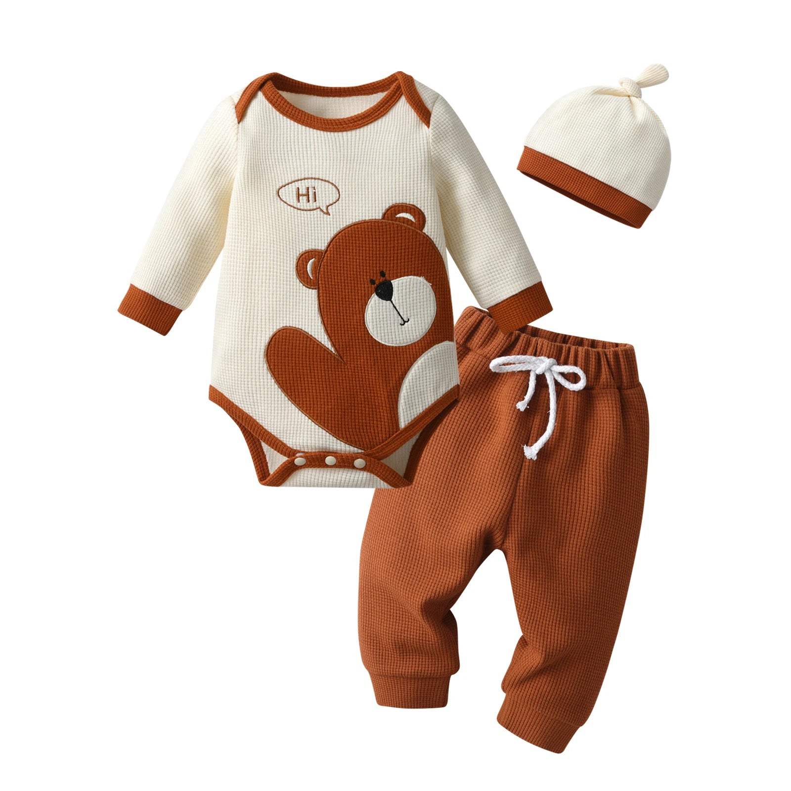 Bear Print Baby Romper Set