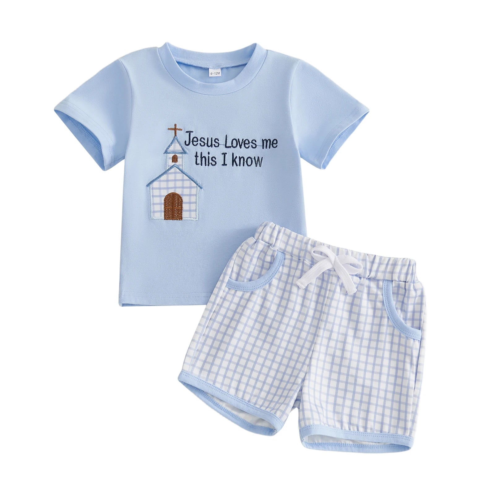 Easter Tee & Plaid Shorts Set