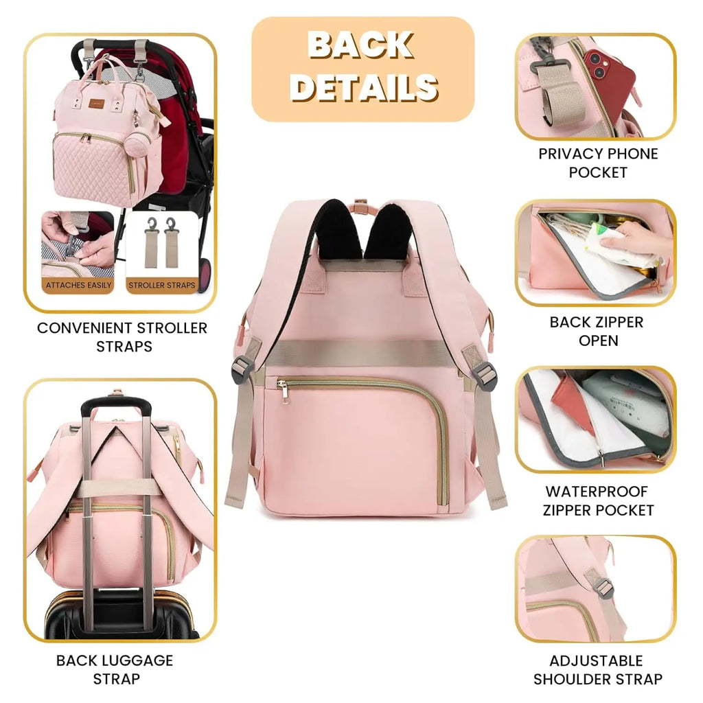 Pink 35L Diaper Backpack