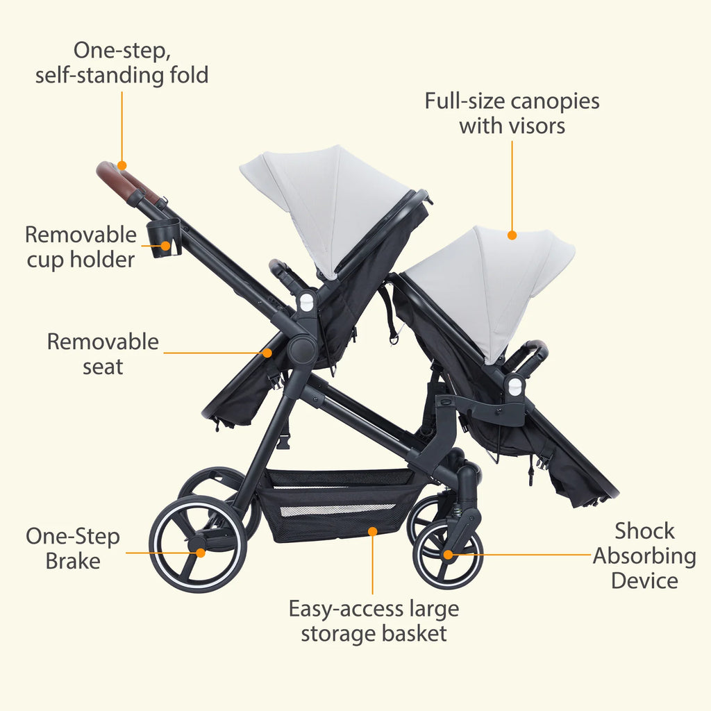 Double Tandem Baby Stroller