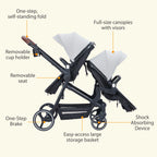 Double Tandem Baby Stroller