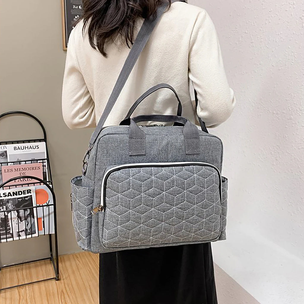 Diamond Grid Mom Shoulder Bag