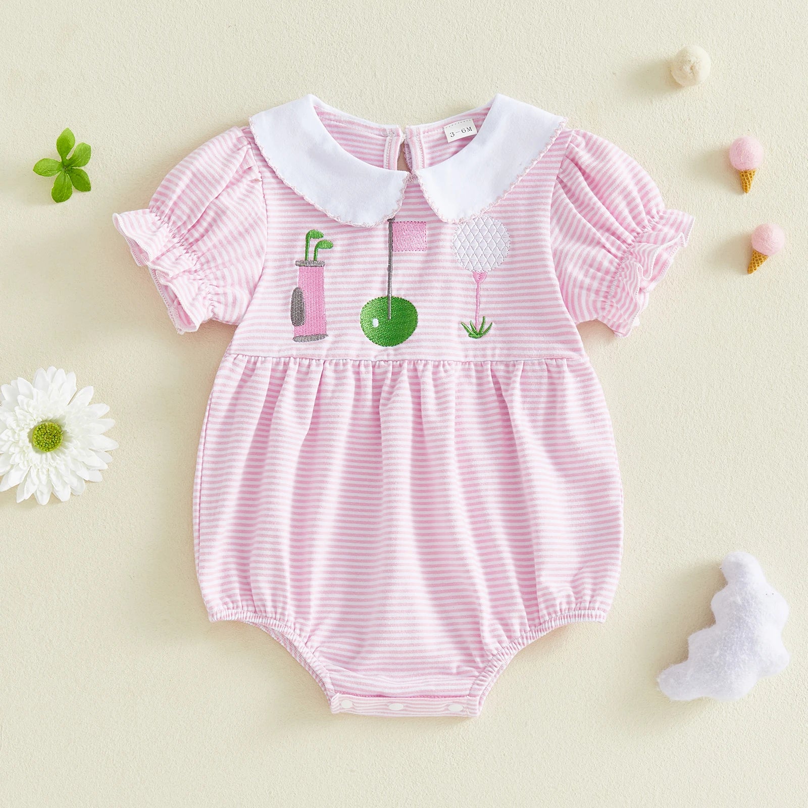 Floral Ruffle Baby Romper