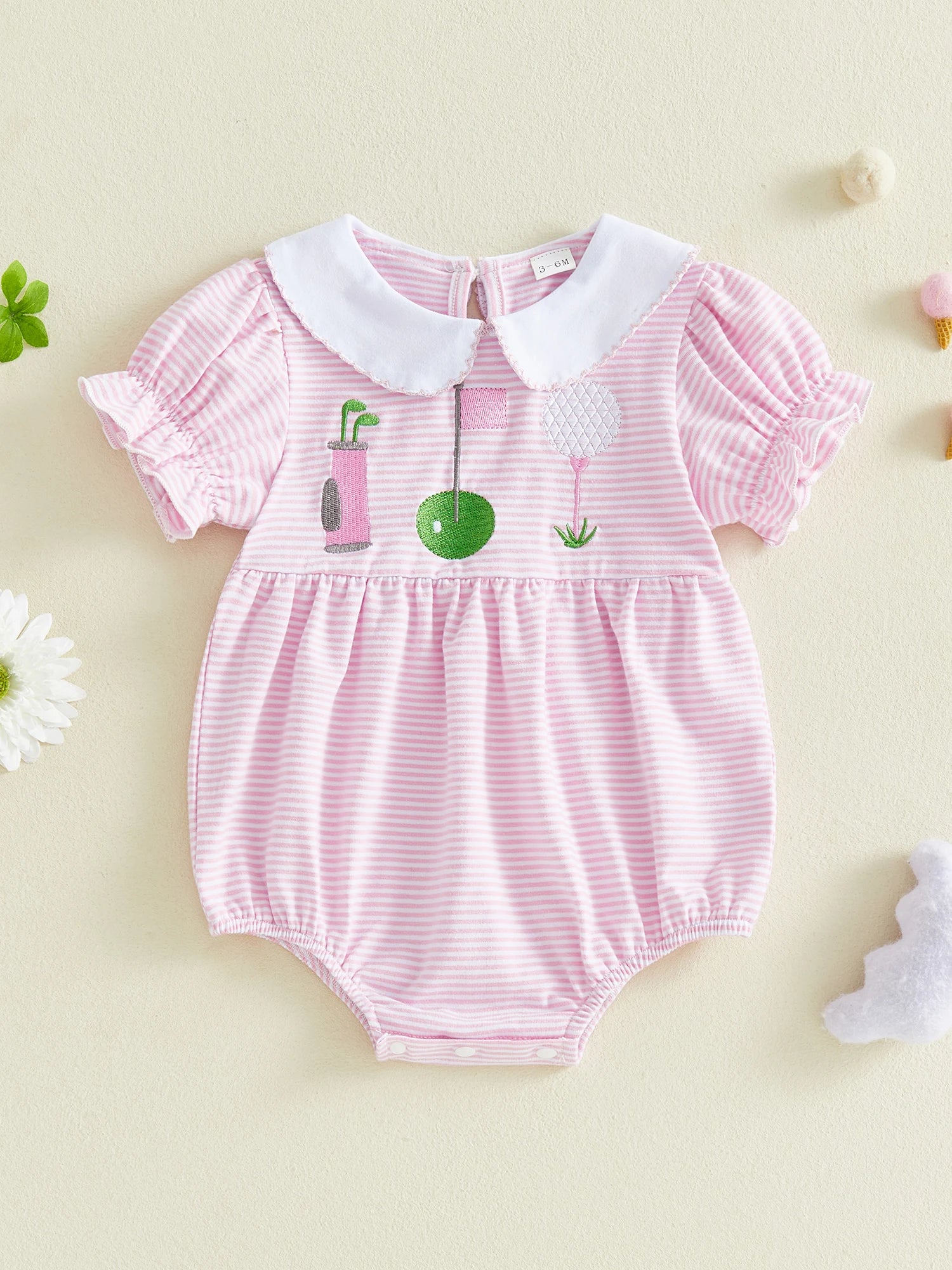 Floral Ruffle Baby Romper
